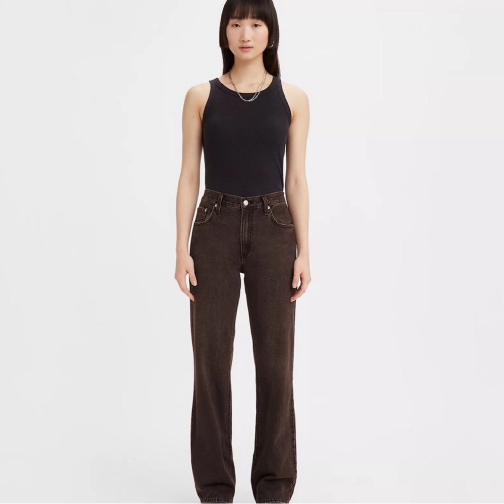 Brand new never been worn brown mid rise baggy boot Levi's from free people!!!!